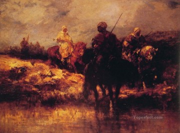 馬 Painting - 馬に乗ったアラブ人 アラブ アドルフ・シュレイヤー